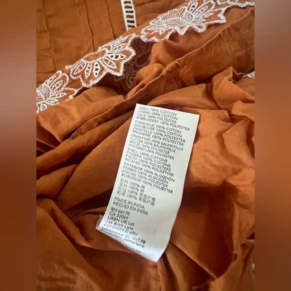 Anthropologie two piece set embroidered boho smocked tank top and skirt size xs - Picture 14 of 14